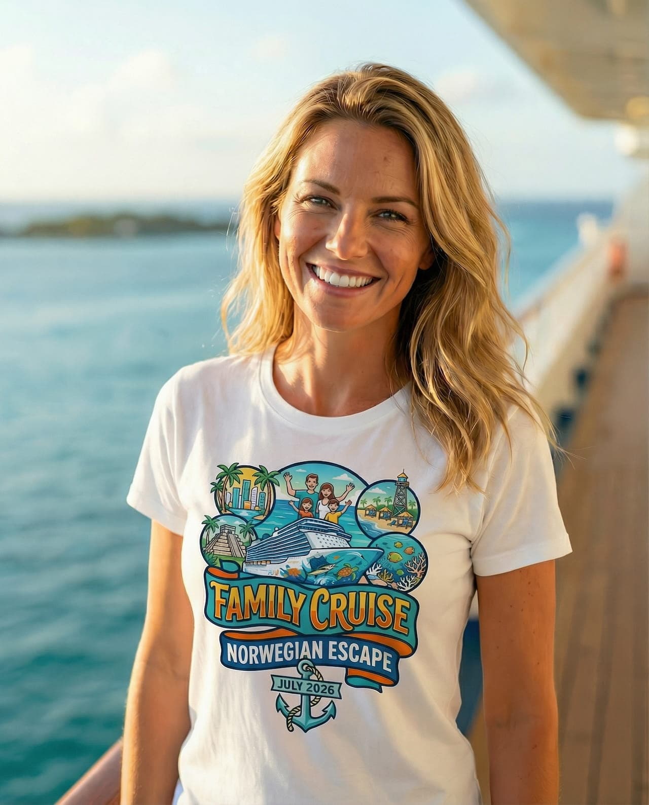 Premium cruise artwork printed on a cotton t-shirt